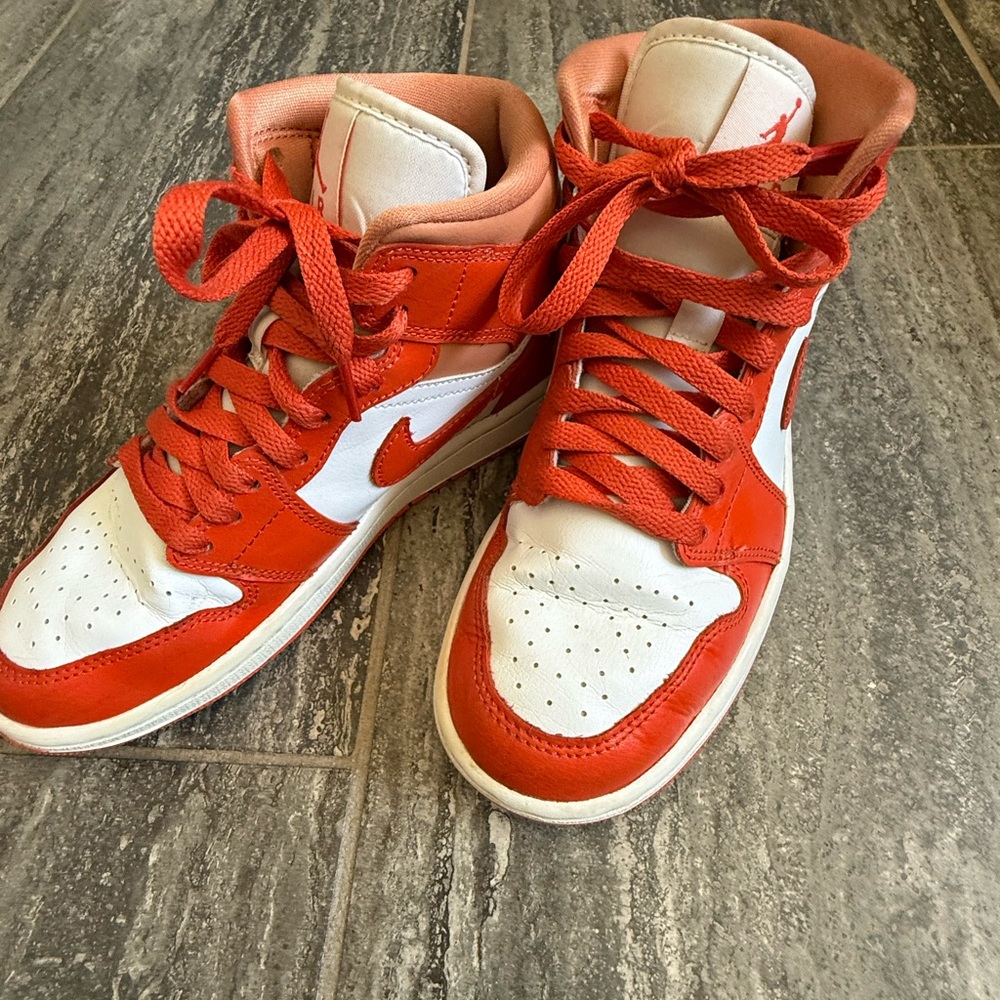 Nike High-Top Sneakers - White & Orange